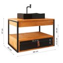 Ver imagem 3 de Gabinete Harley 1 Gaveta e Espelho Redondo Led 50cm Bivolt Nature/preto