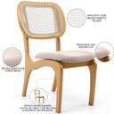 Ver imagem 4 de Kit 3 Cadeiras para Sala de Jantar Cozinha Estofada e Tela Mariah L02 Seude Bege - Lyam Decor