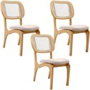 Ver imagem 1 de Kit 3 Cadeiras para Sala de Jantar Cozinha Estofada e Tela Mariah L02 Seude Bege - Lyam Decor