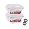 Conjunto 2 Potes Quadrado 320 ml Marmita Fit 4 Travas - 2