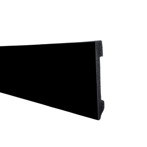 Rodape Poliestireno Liso 10x15x200 Preto - Passa Fio