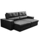Ver imagem 5 de Sofá Retrátil Reclinável para Sala 3 Lugares 230cm Bryant L06 Couro Preto - Lyam Decor