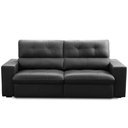 Ver imagem 2 de Sofá Retrátil Reclinável para Sala 3 Lugares 230cm Bryant L06 Couro Preto - Lyam Decor