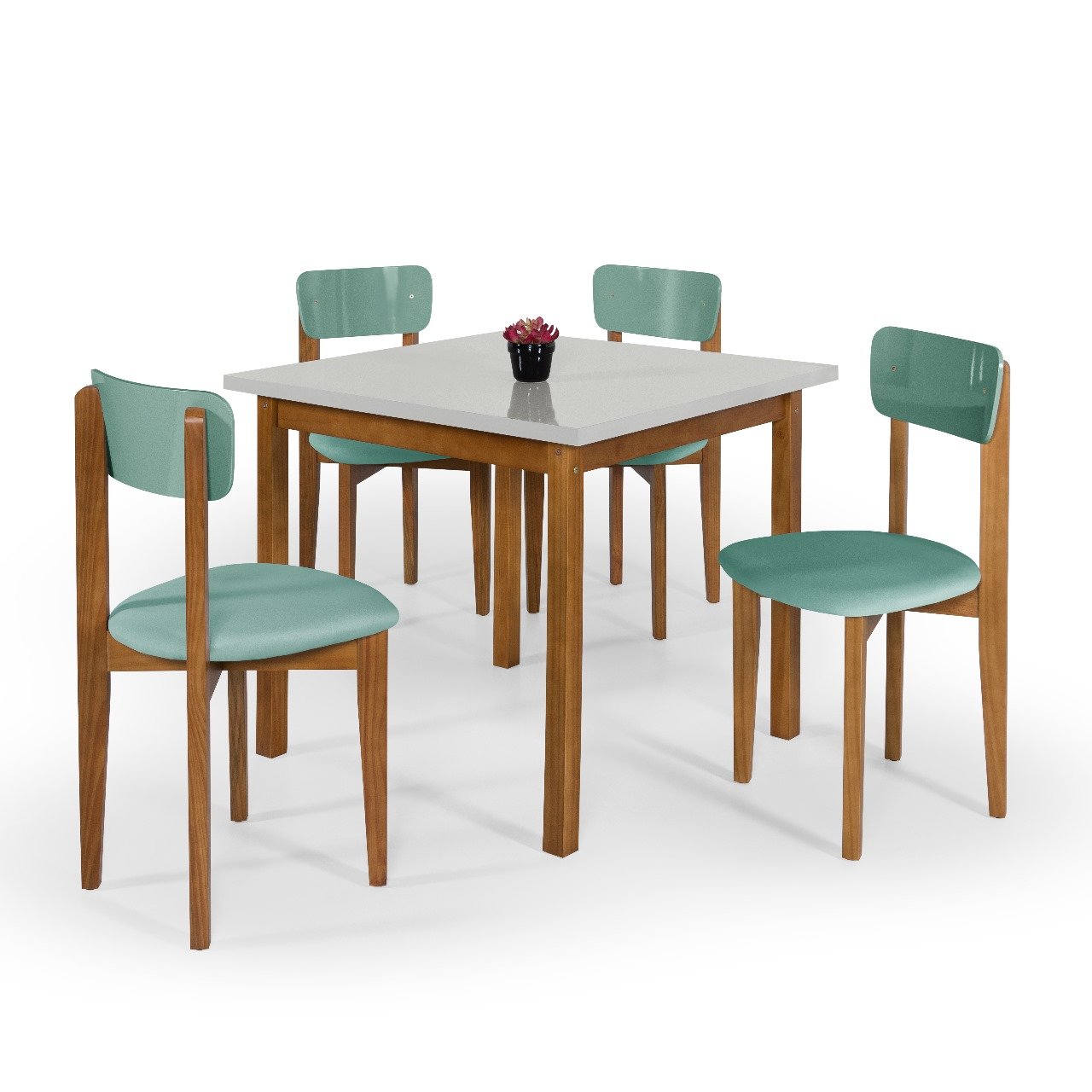 Conjunto Mesa e 4 Cadeiras para Sala de Jantar Menta - 2