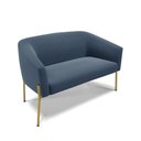 Ver imagem 2 de Sofá Namoradeira e 2 Poltronas Pé de Ferro Dourado Stella Suede D03 - D'Rossi Azul Marinho