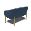 Ver imagem 4 de Sofá Namoradeira e 2 Poltronas Pé de Ferro Dourado Stella Suede D03 - D'Rossi Azul Marinho