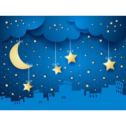 Papel De Parede Infantil Céu Estrelas Noite Azs99 - 3