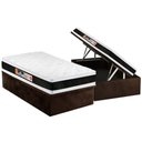 Ver imagem 1 de Cama Box Baú Solteiro: Colchão Black e White Air Double Face + Base Crc Suede Brown(88x188)