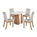 Ver imagem 2 de Mesa de Jantar 4 Lugares Lavínia Nature/off White/linho - Pnr Móveis