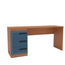 Ver imagem 2 de Mesa para Escritório Valência 3 Gavetas Azul/freijó - Politorno
