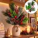 Ver imagem 2 de Pick Ramo Artificial Decoração Enfeite Natal 55cm Kit 6PÇS