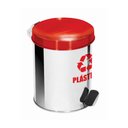 Ver imagem 1 de Lixeira Pedal Seletiva Aço Inox Vermelha 15 Litros Ecobin