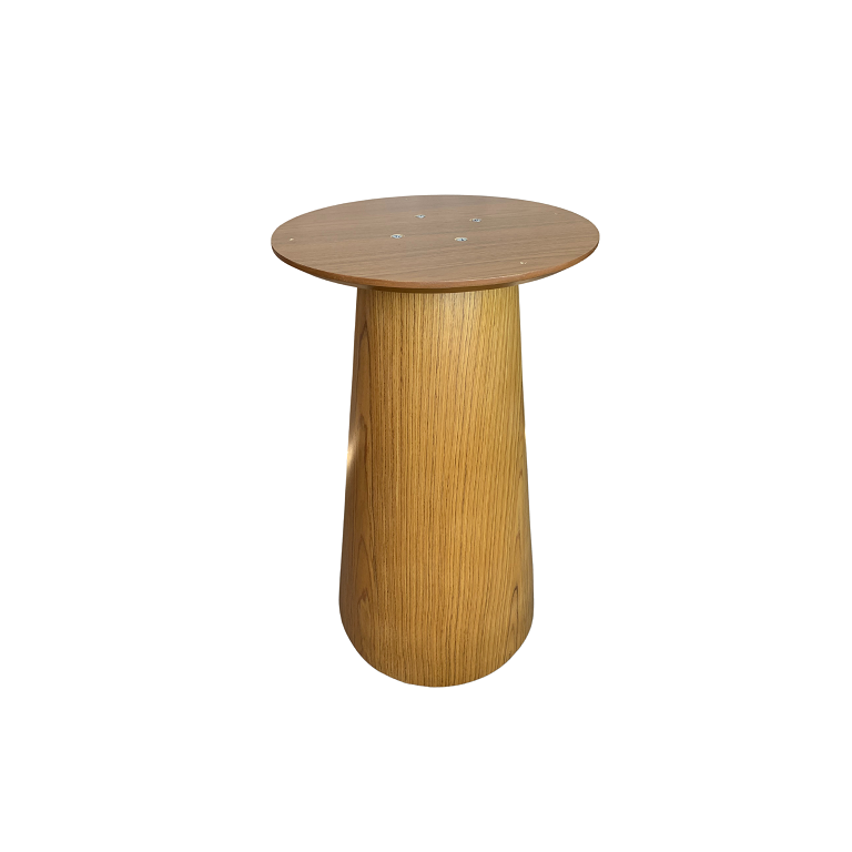 Base para Mesa de Jantar Cone Laminada em Madeira Freijó para Tampos de 60cm até 110cm