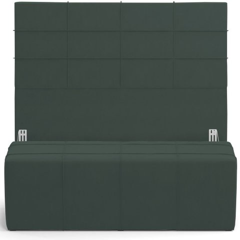 Kit Cabeceira Cama Box King 195cm com Calçadeira Roma W01 Suede Verde Musgo - Lyam Lyam Decor