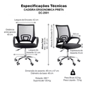 Ver imagem 2 de Cadeira Ergonômica para Escritorio Estofado Preto de Mesh