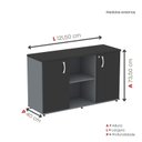 Ver imagem 4 de Armário Credenza 2 Portas Pivotante P25 Cinza/Grafito/Preto