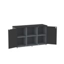 Ver imagem 5 de Armário Credenza 2 Portas Pivotante P25 Cinza/Grafito/Preto