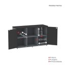 Ver imagem 6 de Armário Credenza 2 Portas Pivotante P25 Cinza/Grafito/Preto