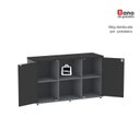 Ver imagem 7 de Armário Credenza 2 Portas Pivotante P25 Cinza/Grafito/Preto