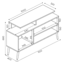 Ver imagem 3 de Rack Lyon Pés em Madeira Prateleiras Moderno para Tv Ate 42 Polegadas:preto