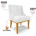Ver imagem 3 de Kit 10 Cadeiras Estofadas Base Fixa de Madeira Castanho Lia Sintético Premium Branco - Ibiza