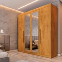 Ver imagem 1 de Guarda Roupa 4 Portas Aurora com Espelho Peroba - Móveis Europa