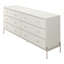 Ver imagem 6 de Cômoda com 6 Gavetas e 2 Mesas de Cabeceira Jasper - Off White Fosco com Champanhe