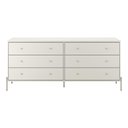 Ver imagem 4 de Cômoda com 6 Gavetas e 2 Mesas de Cabeceira Jasper - Off White Fosco com Champanhe