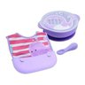 Kit Alimentação Tigela Tampa Babador Colher Marcus & Marcus - 1