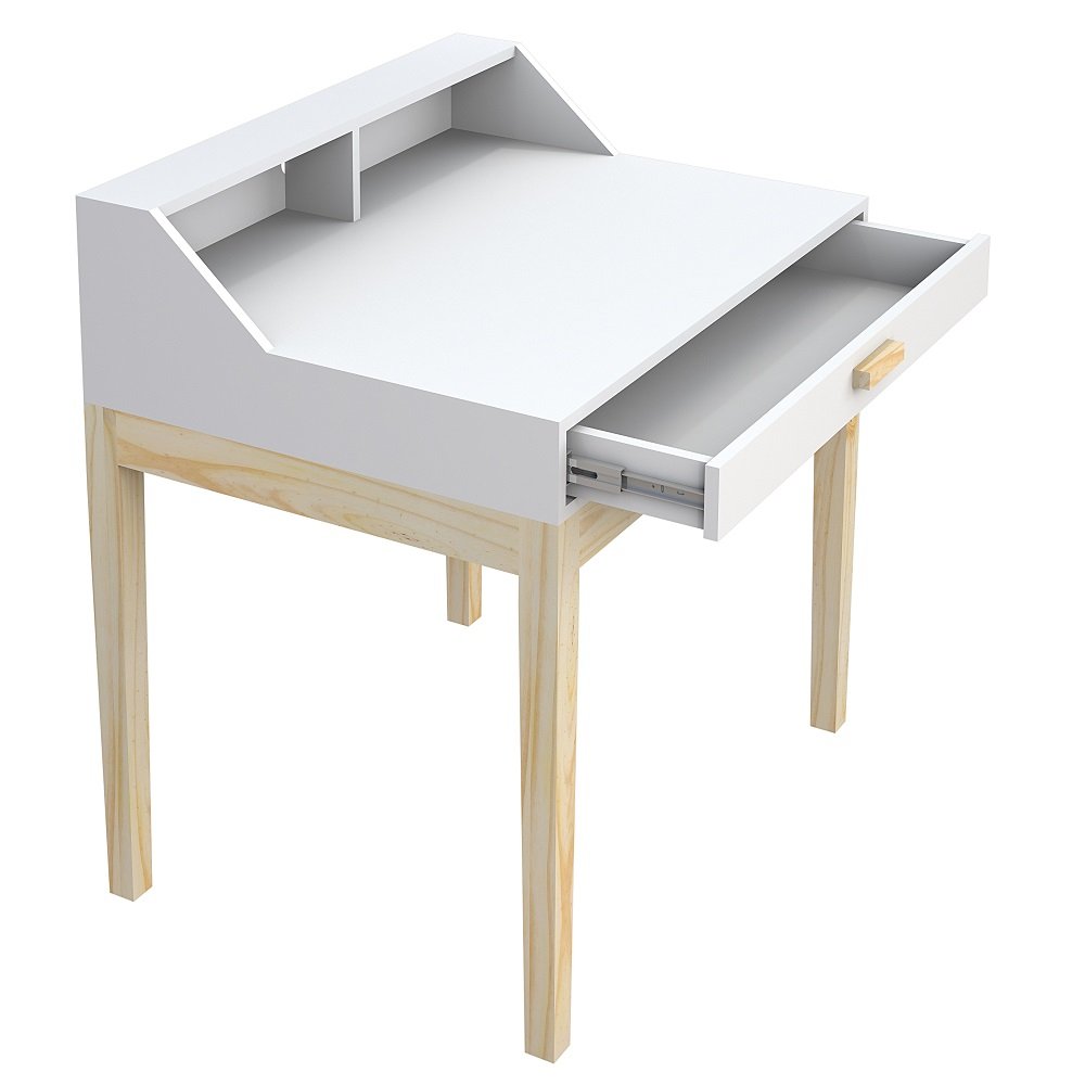 Mesa de Estudo Infantil Pés de Madeira Gaveta Nicho Mdf com Cadeira para Quarto:rosa - 6