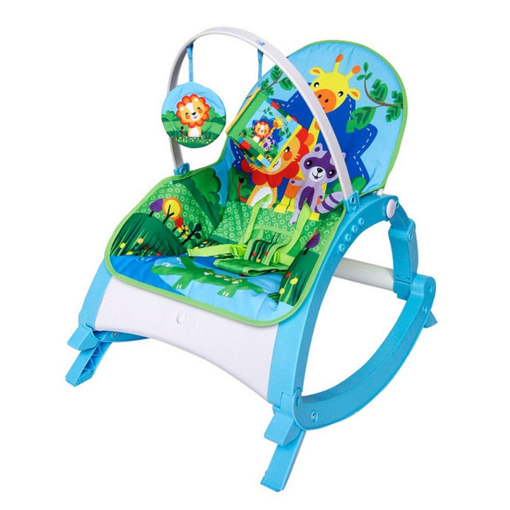 Cadeira Cadeirinha De Descanso Alimentação Com Bandeja Azul - 1