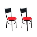 Ver imagem 1 de Conjunto 2 Cadeiras Pretas para Cozinha Viena Preta:Vermelho