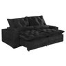 Sofá 4 Lugares Elegance Retrátil e Reclinável com Tecido Suede de 230cm Cor Preto - 1
