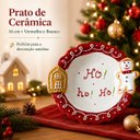 Ver imagem 2 de Prato Natalino de Cerâmica 16cm Vermelho Branco com Relevo