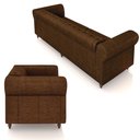 Ver mais imagens de Conjunto de Sofá Sala de Estar Stanford Chesterfield 2 e 3 Lugares 180cm/240cm Pés Madeira Couro Mar