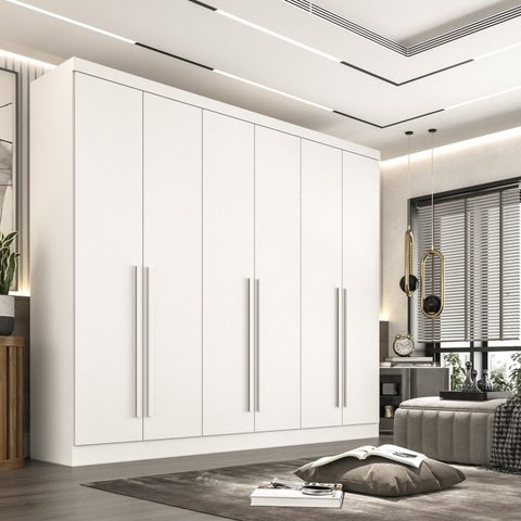 Guarda Roupa Gramado Casal 6 Pts Mdf Valverde Branco