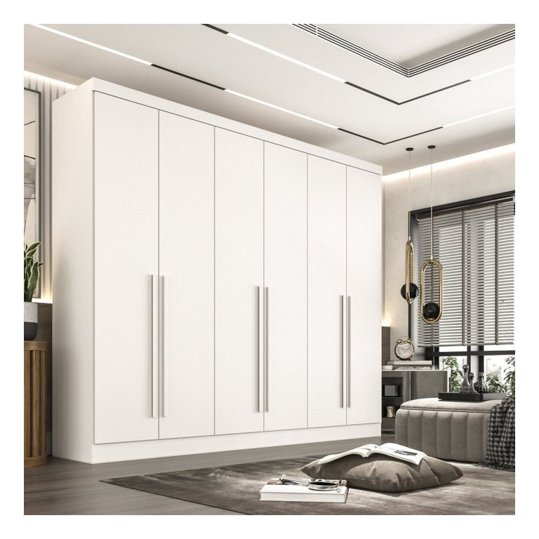 Guarda Roupa Gramado Casal 6 Pts Mdf Valverde Branco