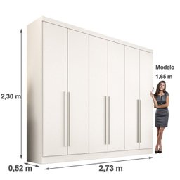Guarda Roupa Gramado Casal 6 Pts Mdf Valverde Branco - 4