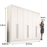Guarda Roupa Gramado Casal 6 Pts Mdf Valverde Branco - 4