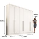 Ver imagem 4 de Guarda Roupa Gramado Casal 6 Pts Mdf Valverde Branco