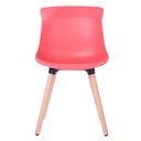 Ver imagem 3 de Cadeira Eames Saarinen Joly Anm6708f Anima Office Polipropileno Coral Base em Madeira Fixa