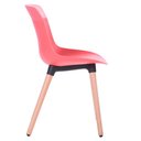 Ver imagem 2 de Cadeira Eames Saarinen Joly Anm6708f Anima Office Polipropileno Coral Base em Madeira Fixa