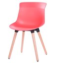 Ver imagem 1 de Cadeira Eames Saarinen Joly Anm6708f Anima Office Polipropileno Coral Base em Madeira Fixa