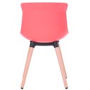 Ver imagem 4 de Cadeira Eames Saarinen Joly Anm6708f Anima Office Polipropileno Coral Base em Madeira Fixa