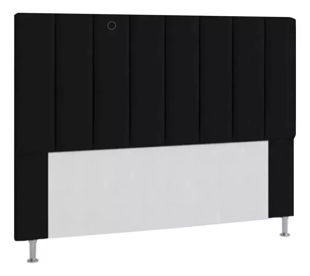 Cabeceira Moderna Estofada 140cm Carla Casal Preta - 1