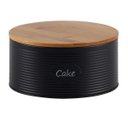 Ver imagem 1 de Lata Cake Preta com Tampa de Bambu