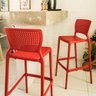 Cadeira Tramontina Safira Alta Bar em Polipropileno e Fibra de Vidro Vermelho 92138040 - 4