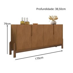 Buffet Aparador 170cm 4 Portas Lizz Casa D Cedro - 8