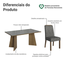 Ver imagem 4 de Conjunto Sala de Jantar Tampo de Vidro 4 Cadeiras Rustic/cinza/silver Braga Madesa