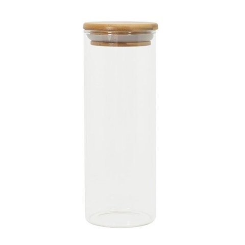Pote de Vidro Hermético Tampa de Bambu 450 ml